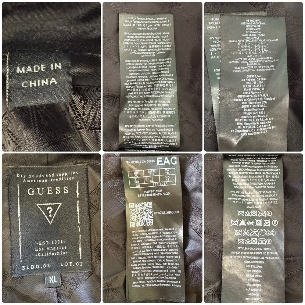 GUESS Fulham Black Velvet Knit Blazer Business Jacket Men’s Size XL - Picture 11 of 11